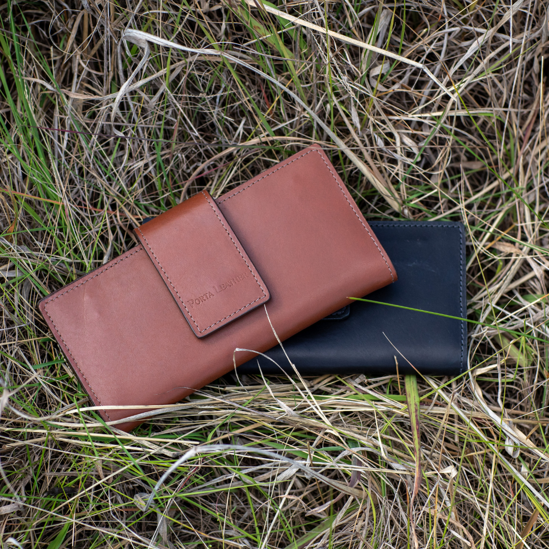 Porta Leather long wallet collection in brown and black