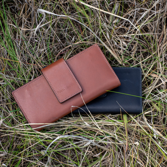 Porta Leather long wallet collection in brown and black