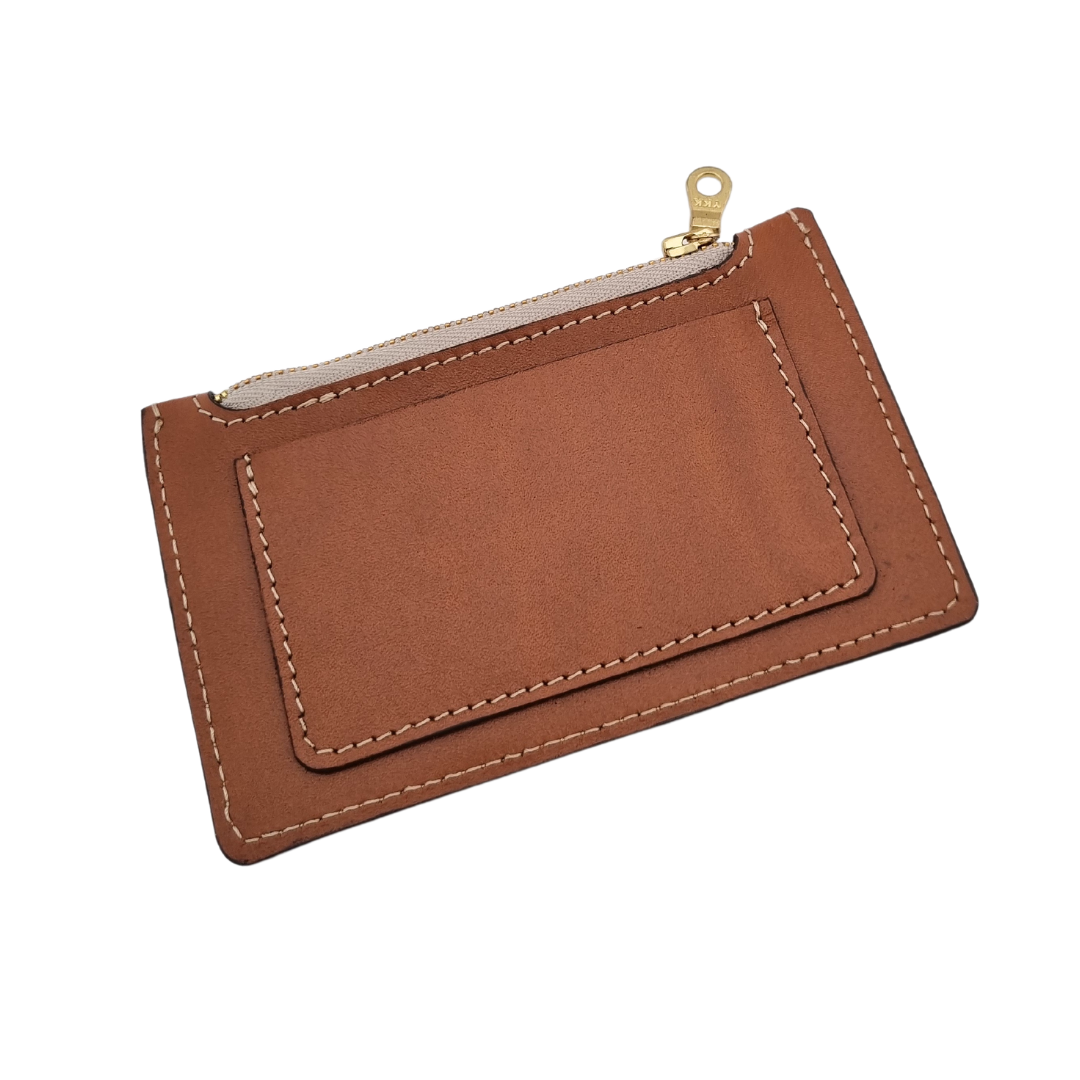Back view of the Porta Leather Bella Pouch in tan