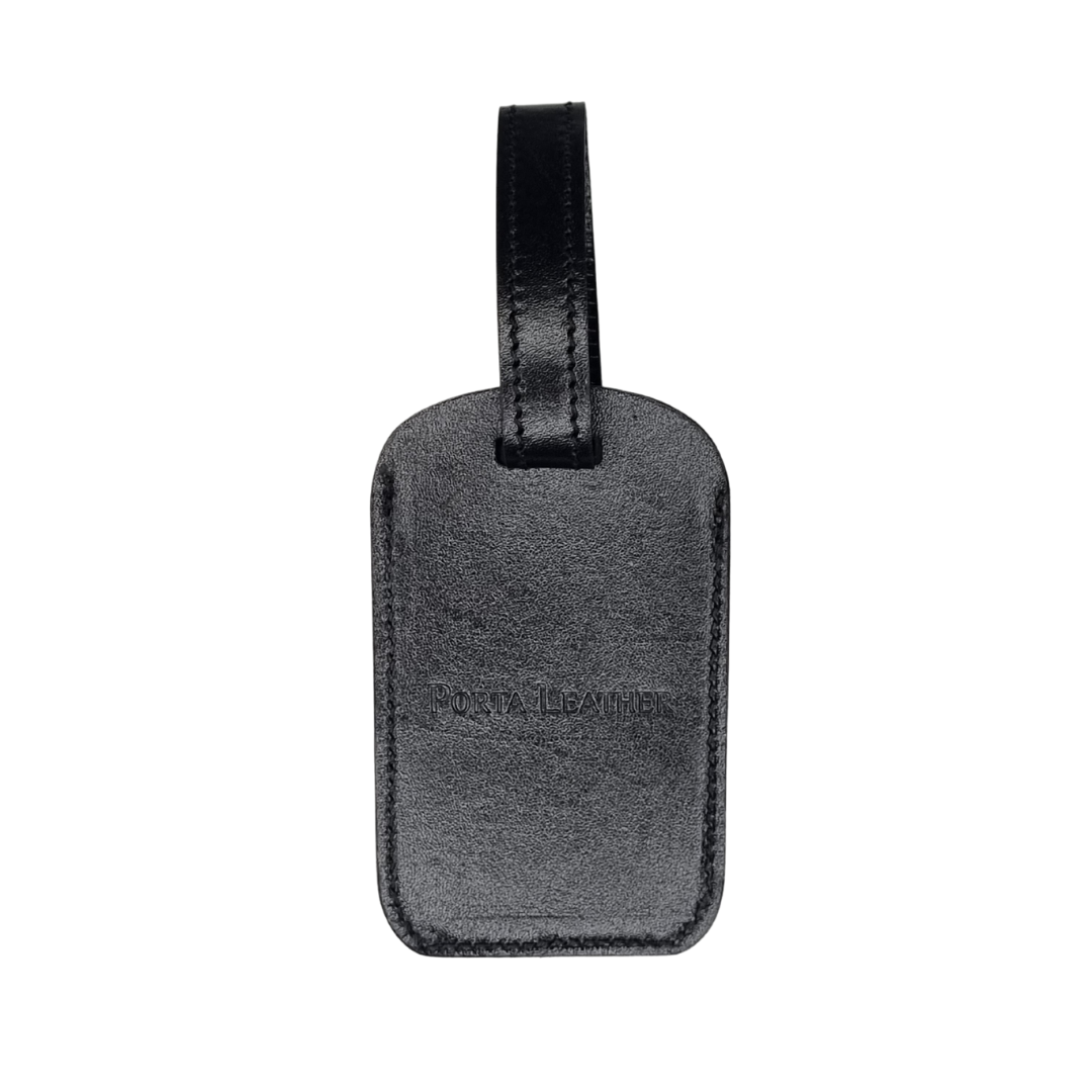 Porta Leather's Black luggage tag