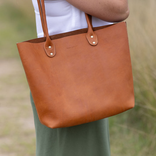 Porta Leather Heritage Tote bag in Tan
