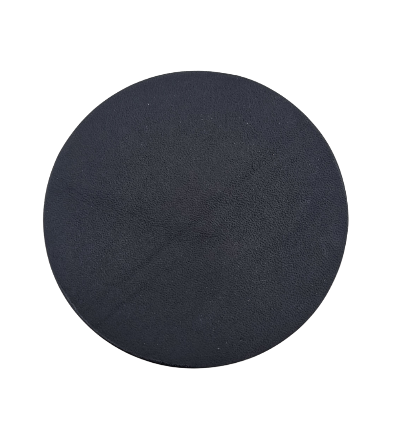 Individual round Porta Leather coaster in black