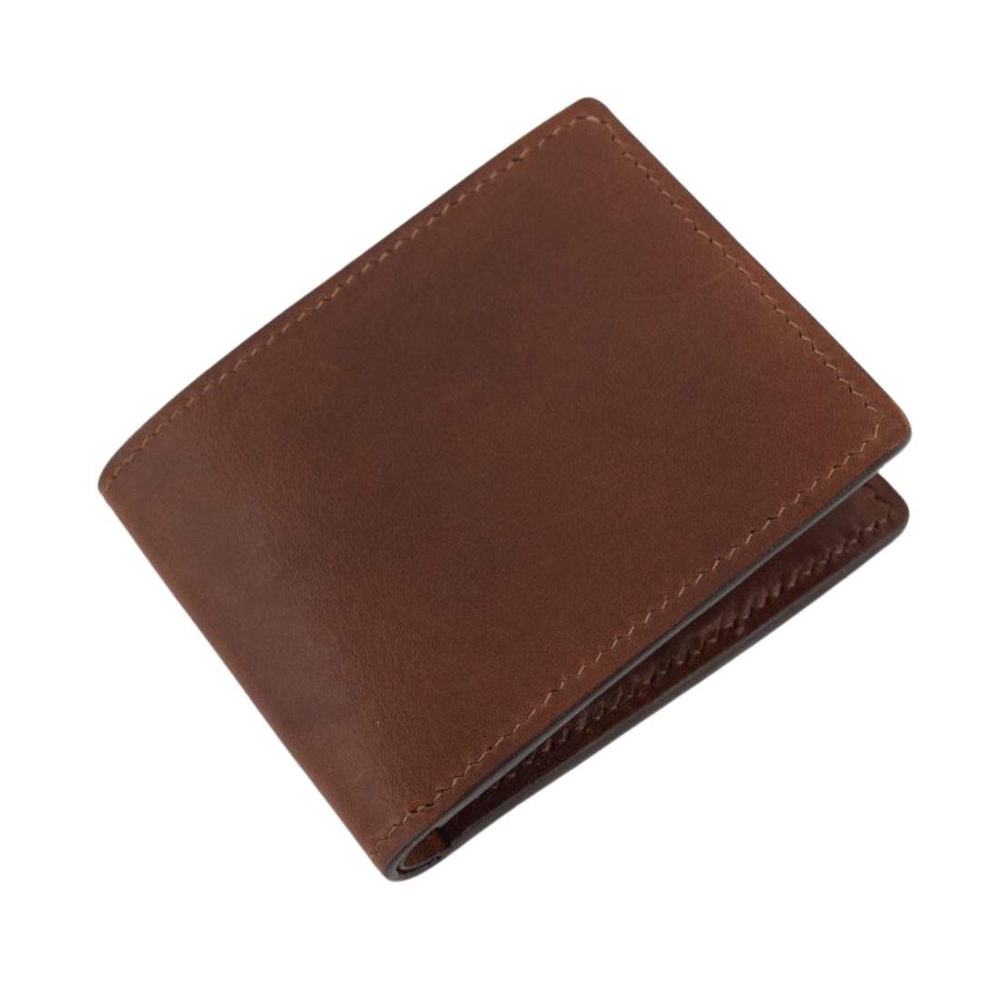 Porta Leather slim card wallet in Brandy