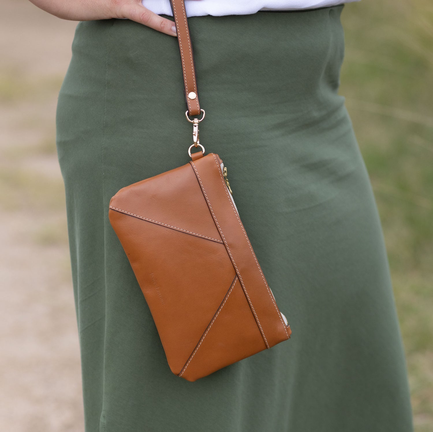 The Porta Leather Wristlet Clutch