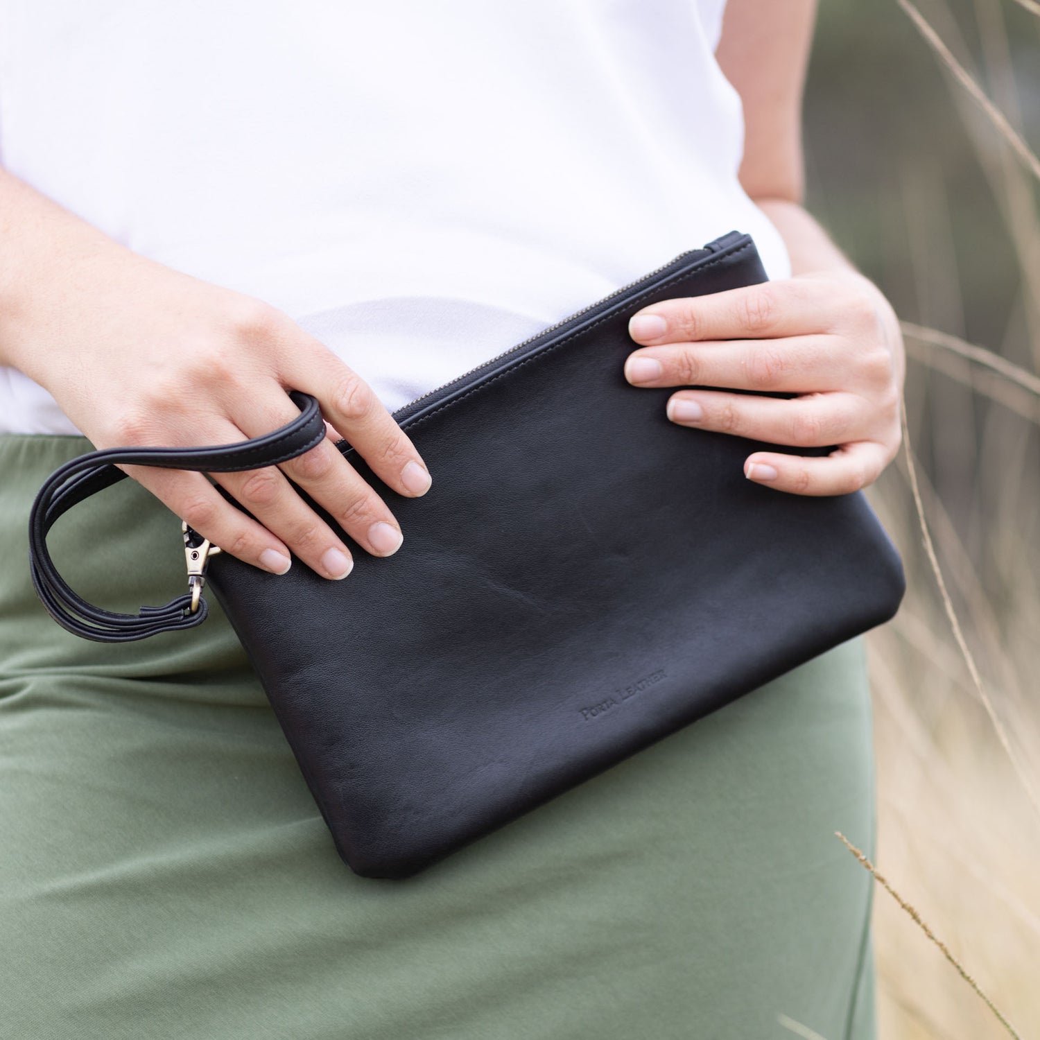 The Classic Clutch in Black and silver