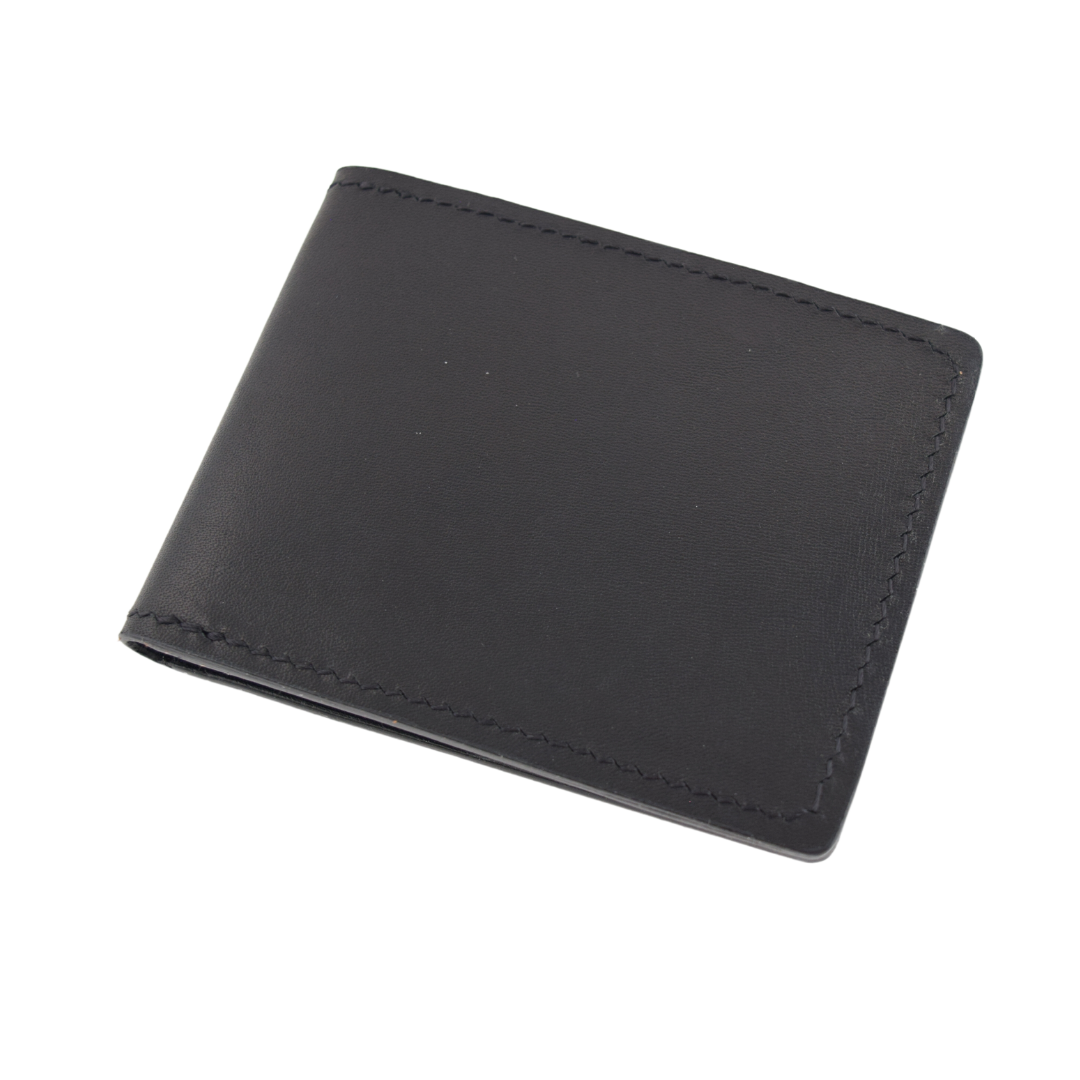 Black Card Wallet from Porta Leather made from Australian Kangaroo Leather front view