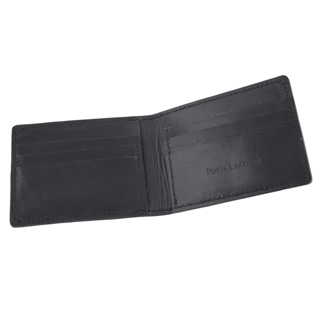 Black Card Wallet from Porta Leather made from Australian Kangaroo Leather inside view