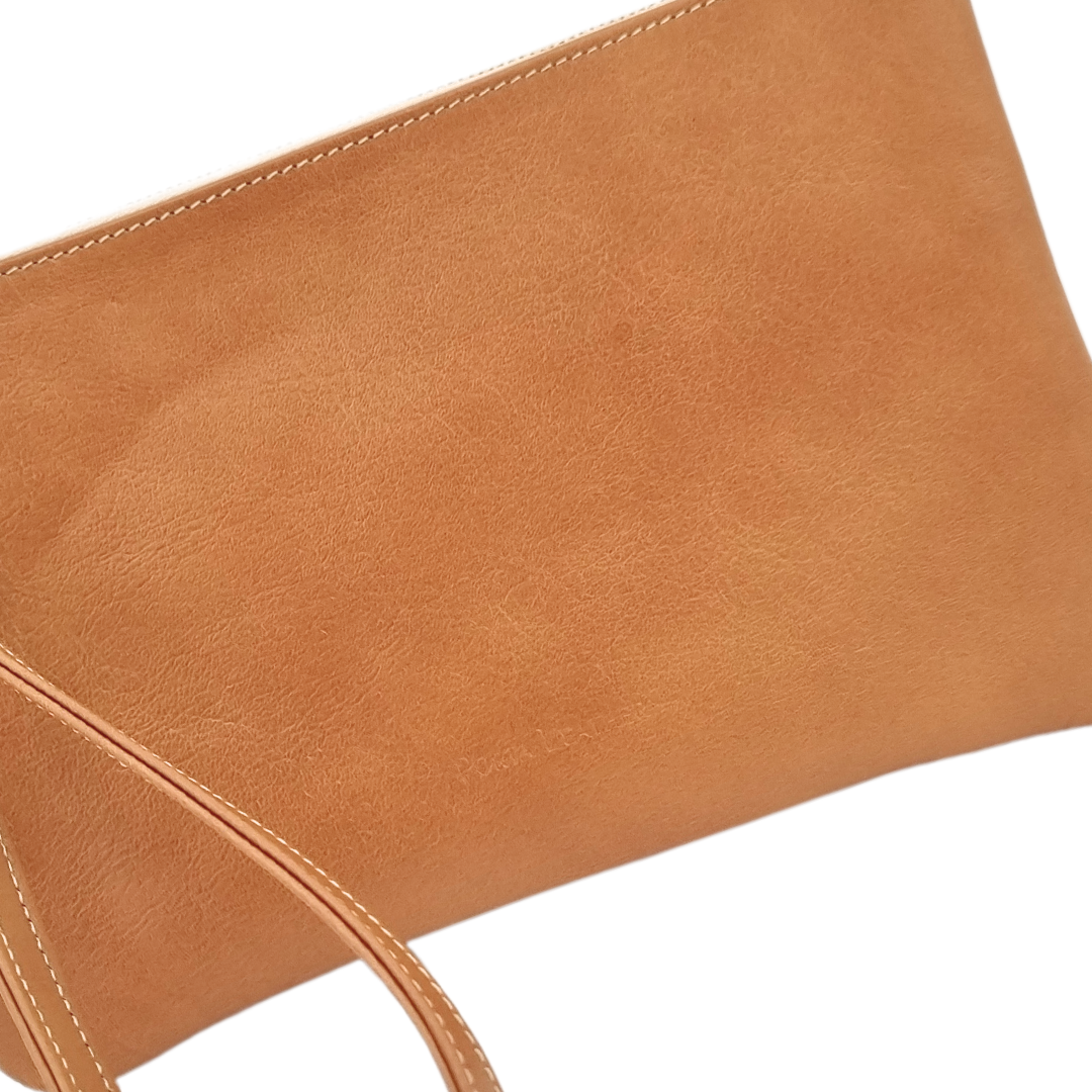 Classic Clutch - Tan & Gold