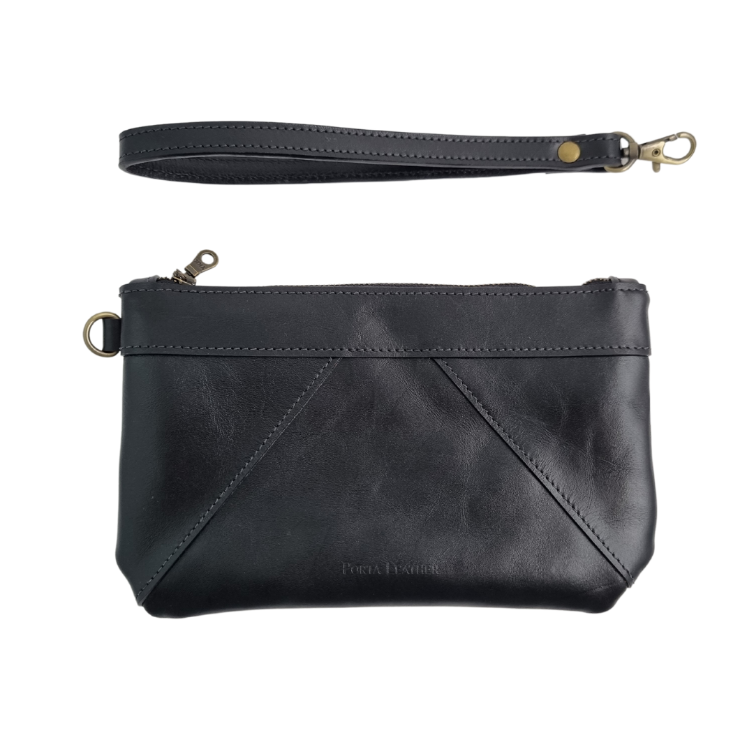 Wristlet Clutch - Black & Antique