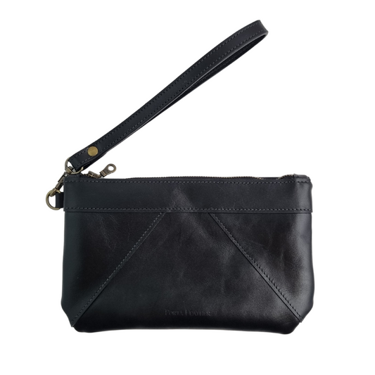 Wristlet Clutch - Black & Antique