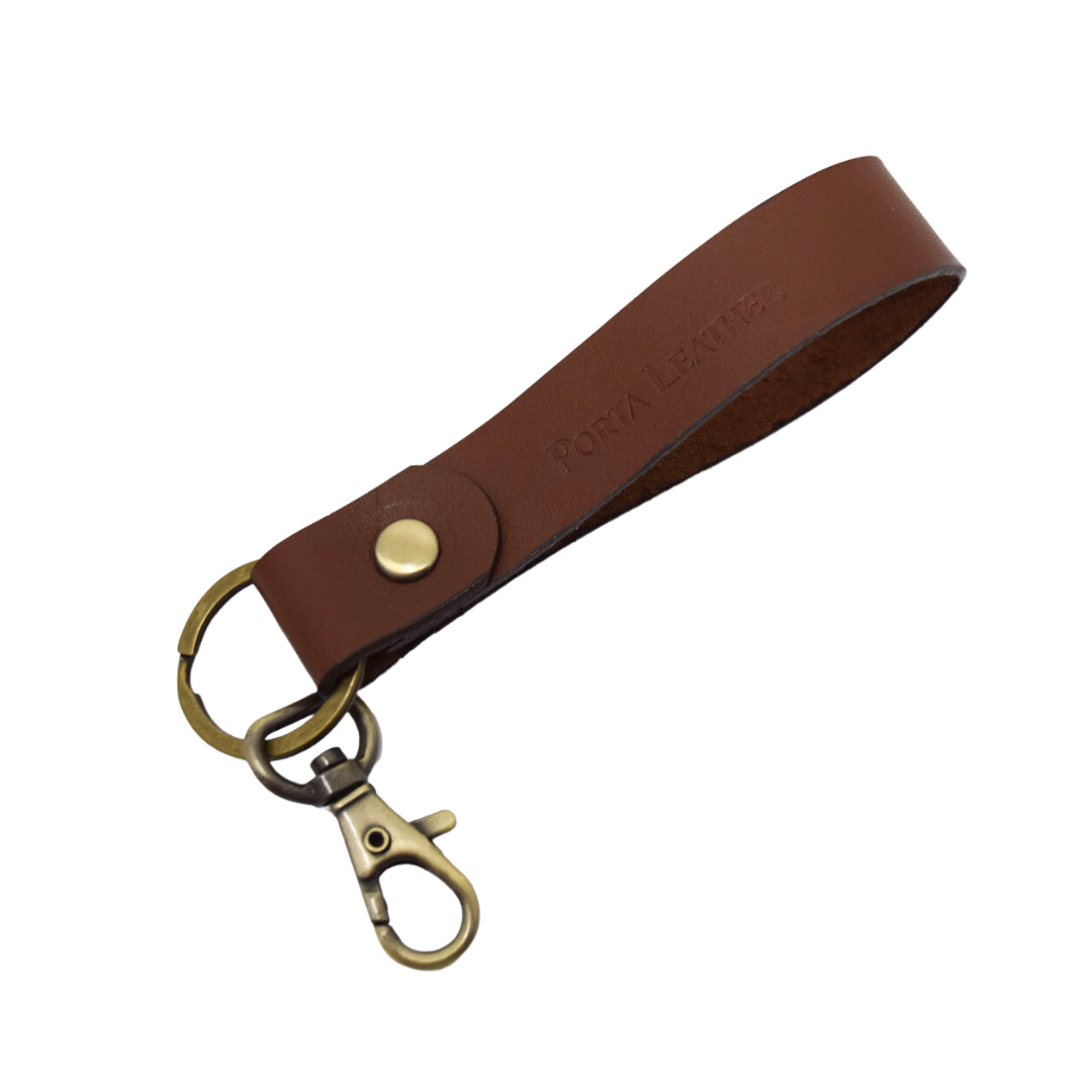 Porta Leather Classic Keyring Range in Brown and Antique