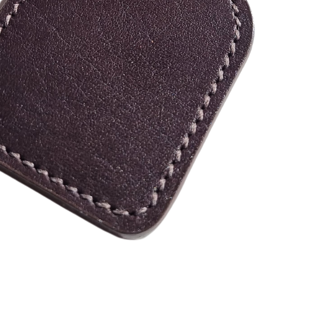 Porta Leather Business Card Slip Dark Brown Swatch