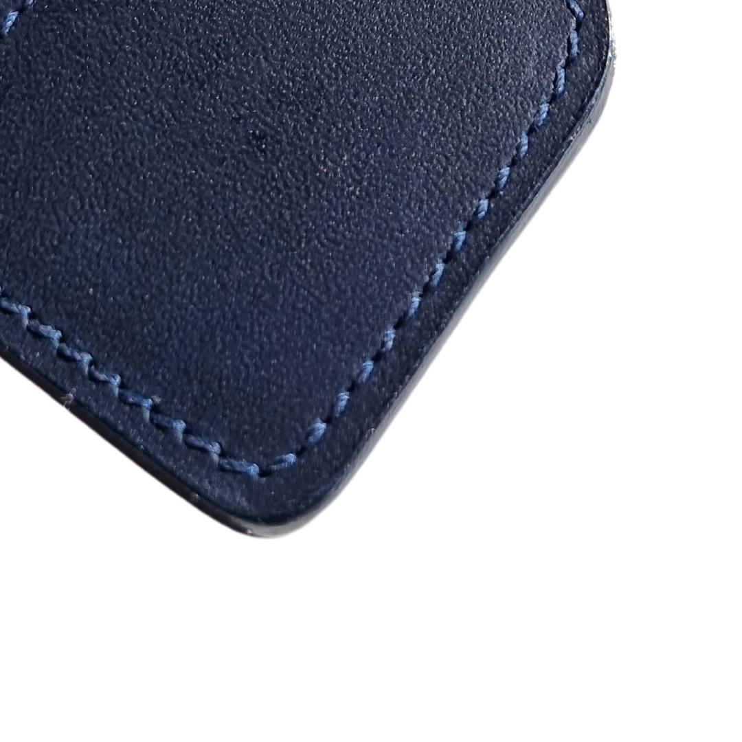 Porta Leather Business Card Slip Navy Swatch