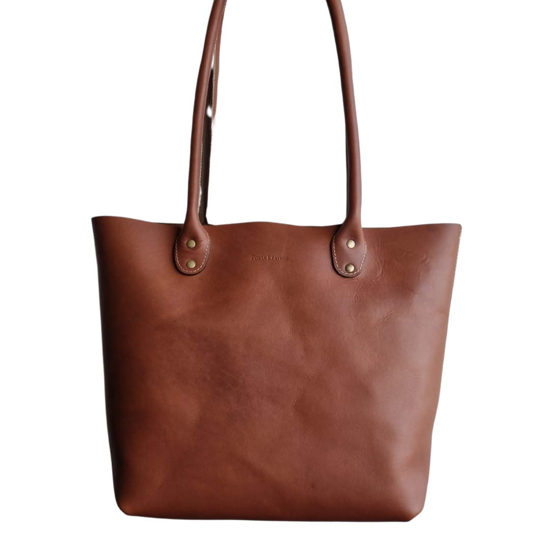 The Georgia Tote Bag in brown and antique