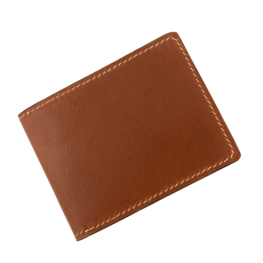 Porta Leather slim card wallet in Cognac