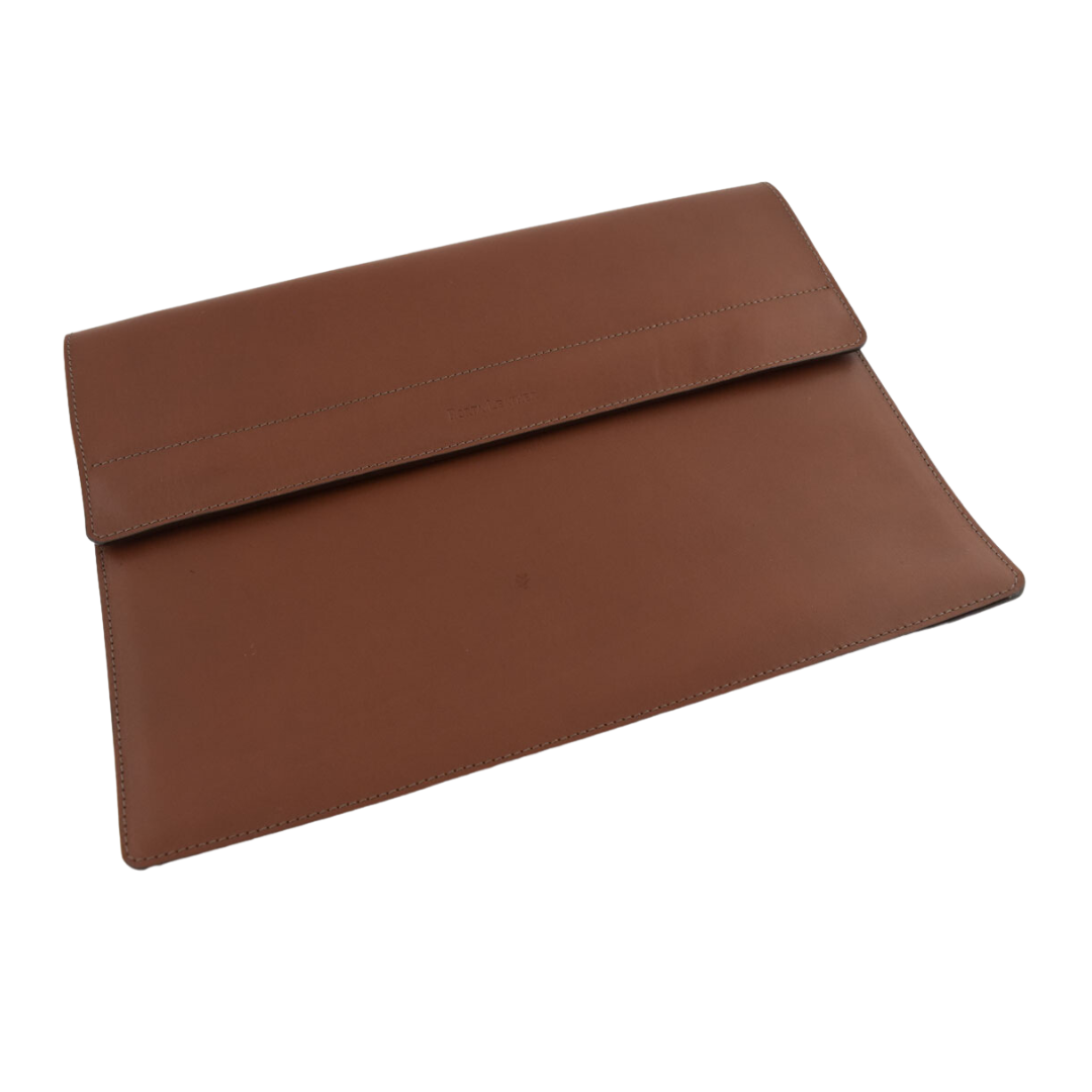 Porta Leather laptop and tablet sleeve in brown