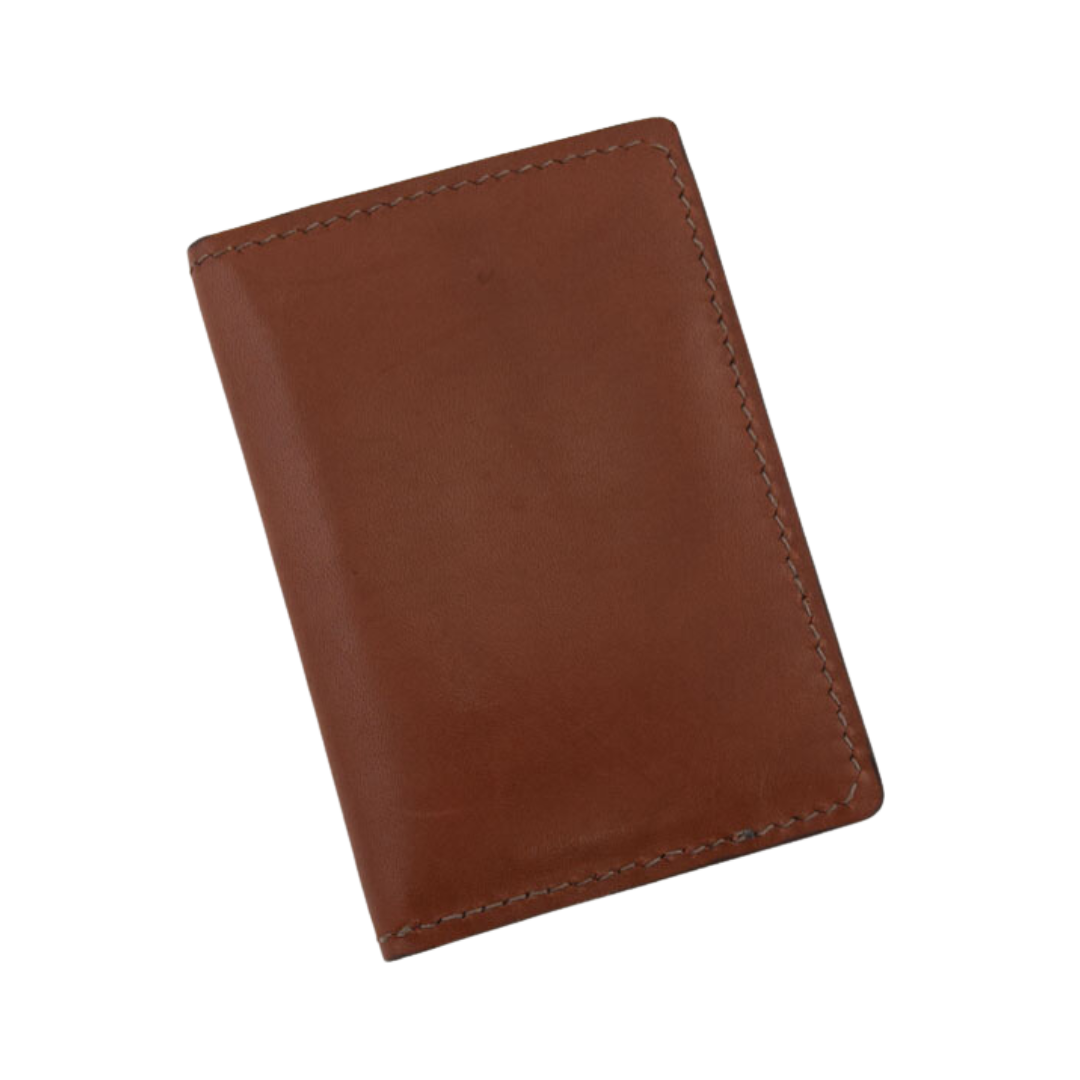 Porta Leather Portrait Card Wallet in brown